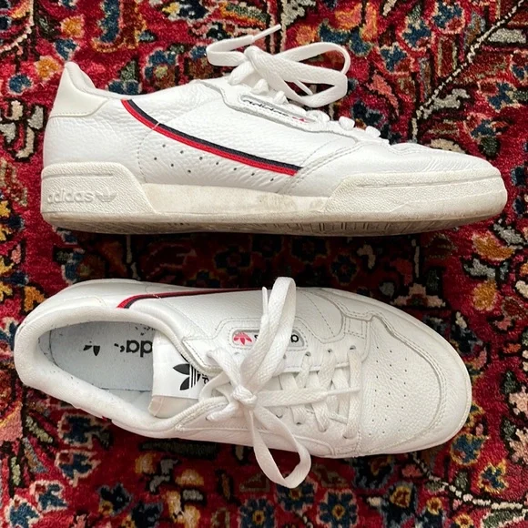 Adidas Continental 80 White Scarlett Navy - Picture 1 of 3